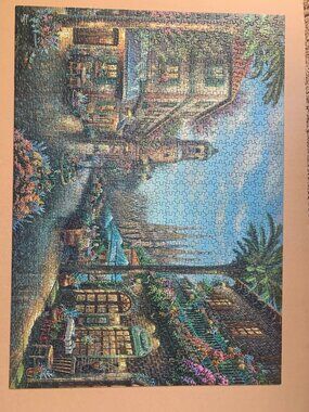 1000 Piece Puzzle Of Thomas Kinkade Spanish Cafe Used Once
